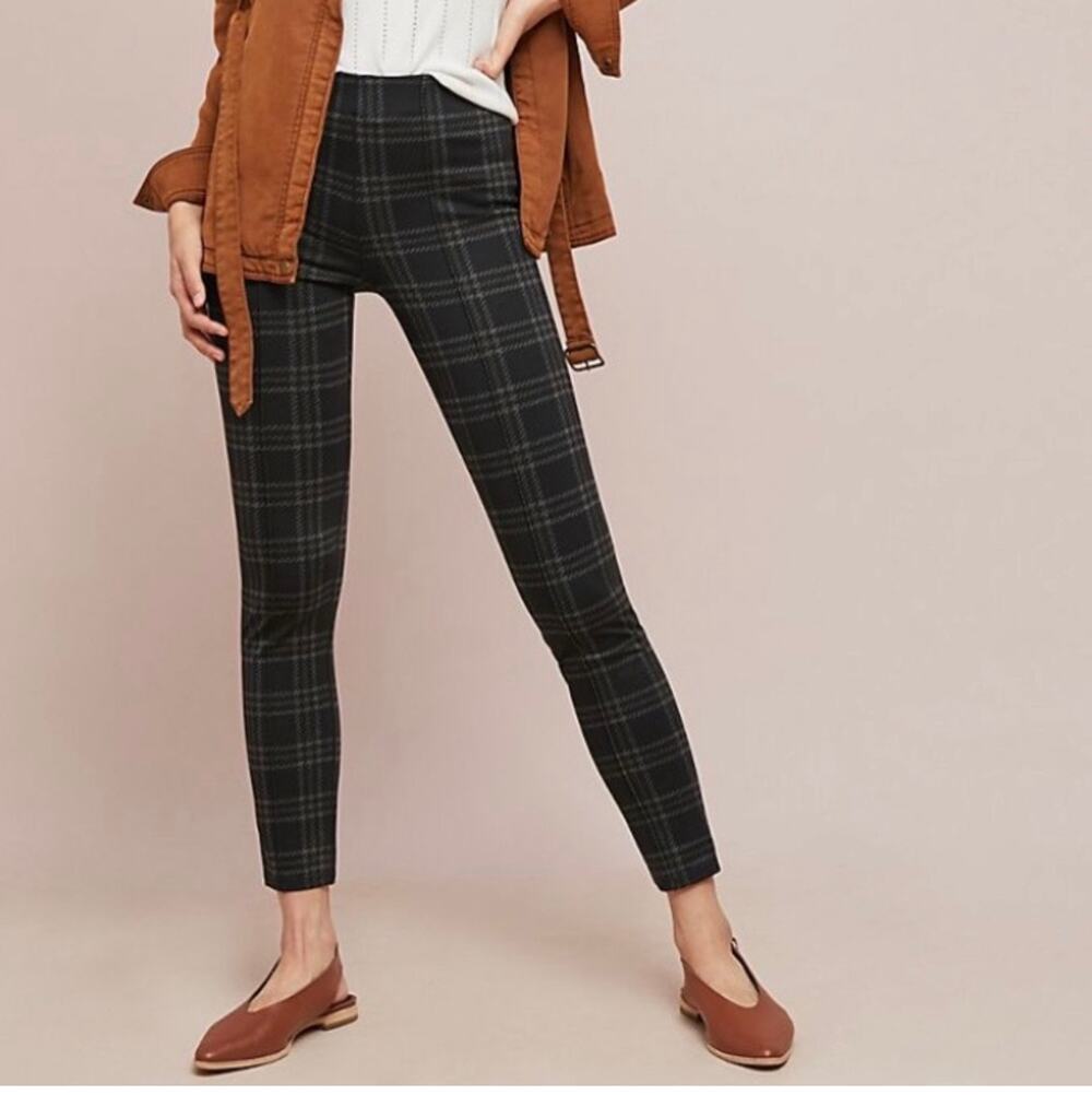 New sanctuary plaid pull on legging pants gray black size M